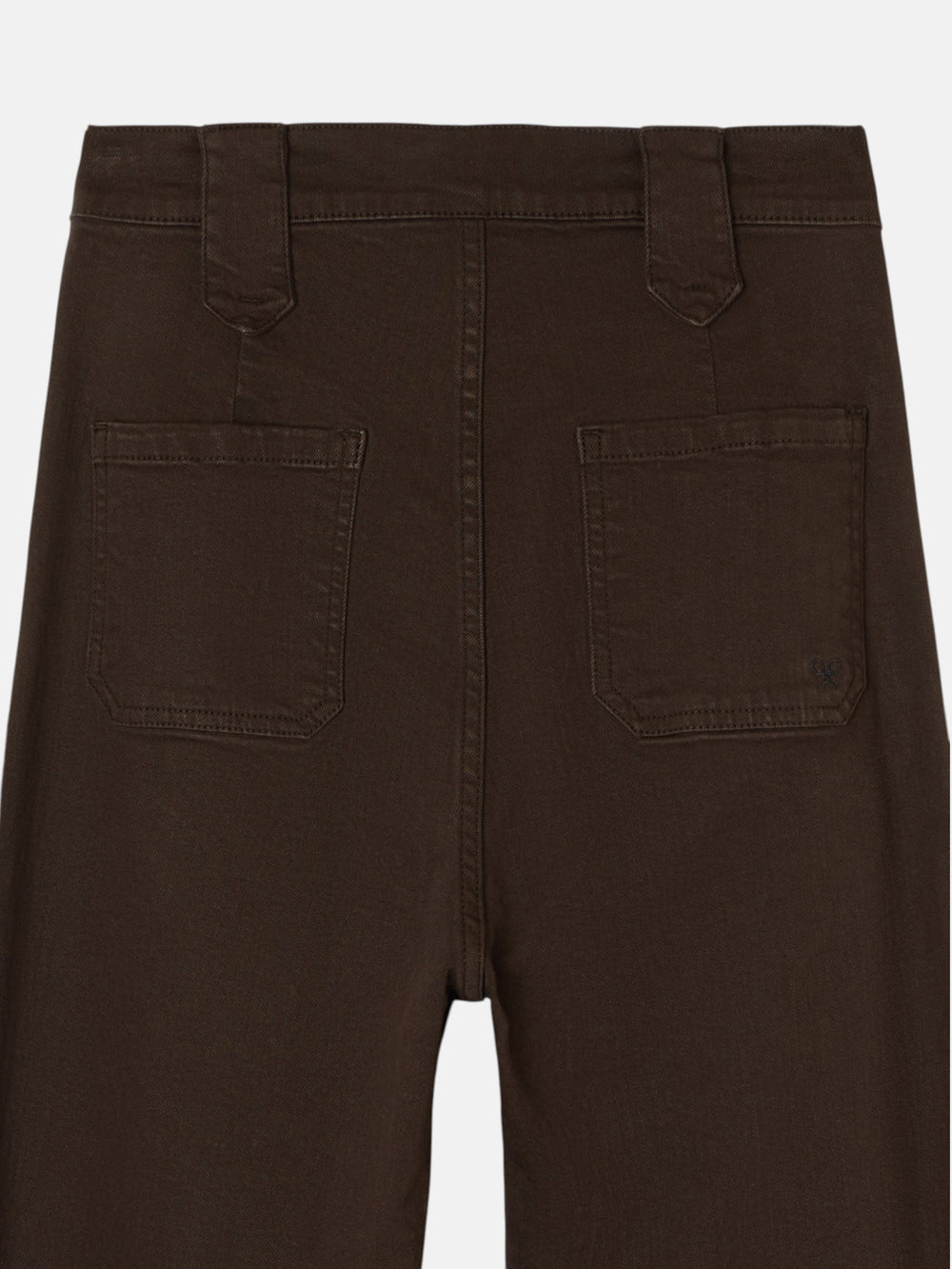 Straight denim trousers with brown buckle detail