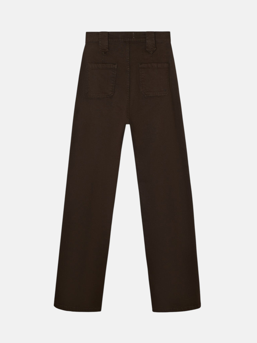 Straight denim trousers with brown buckle detail