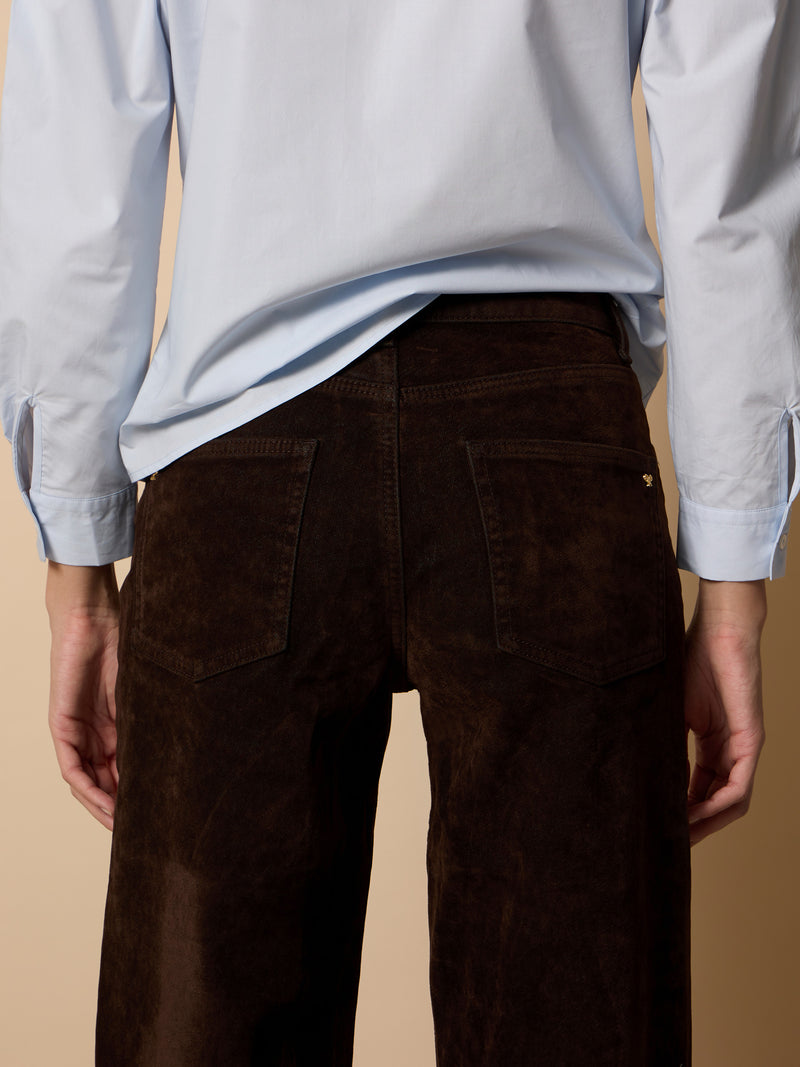 Pantalon unique flocado marron