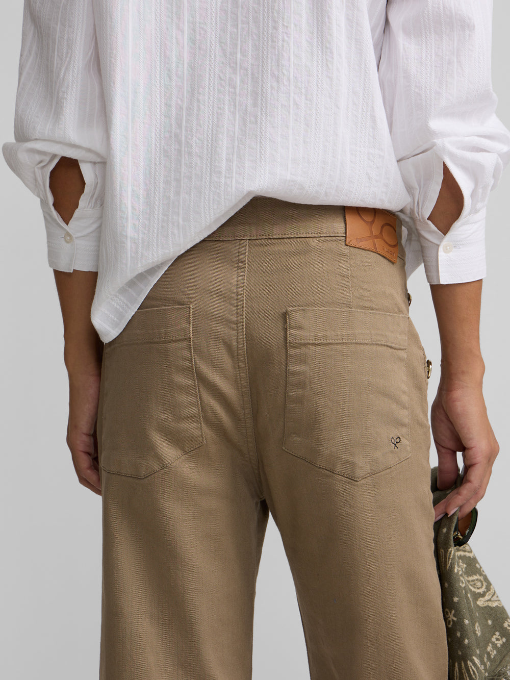 Sailor culotte denim sand trousers