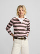 Polo woman manga larga rayas rosa y marron
