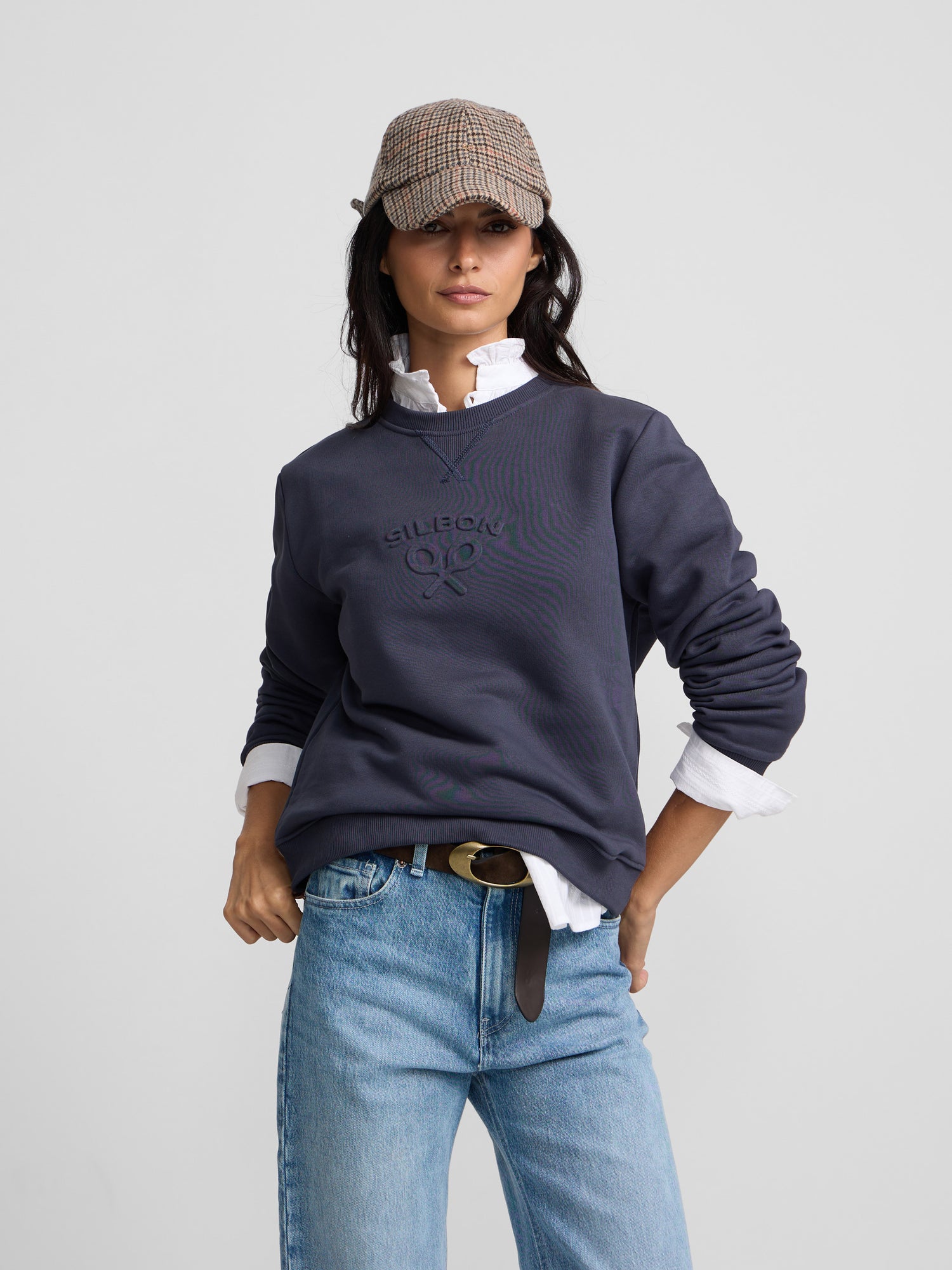 Sweatshirt mulher Silbon clássica azul-marinho