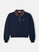 Sudadera woman cuello polo pana azul marino