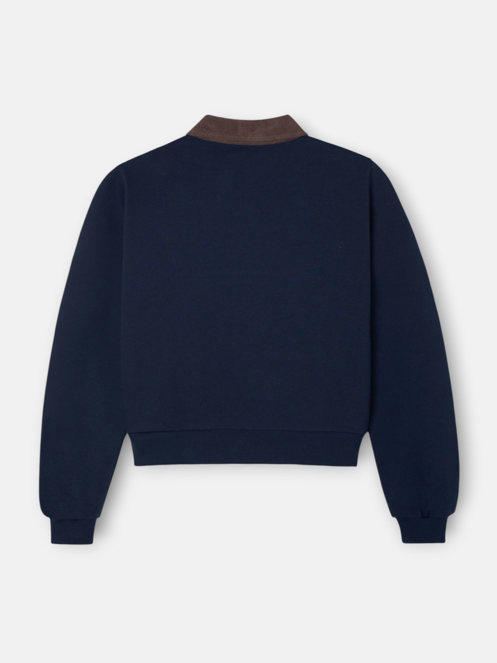 Sudadera woman cuello polo pana azul marino