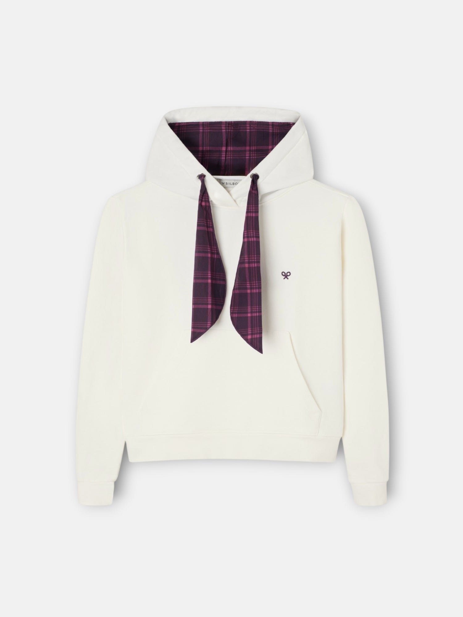 Sweatshirt mulher com capuz e lenço cru