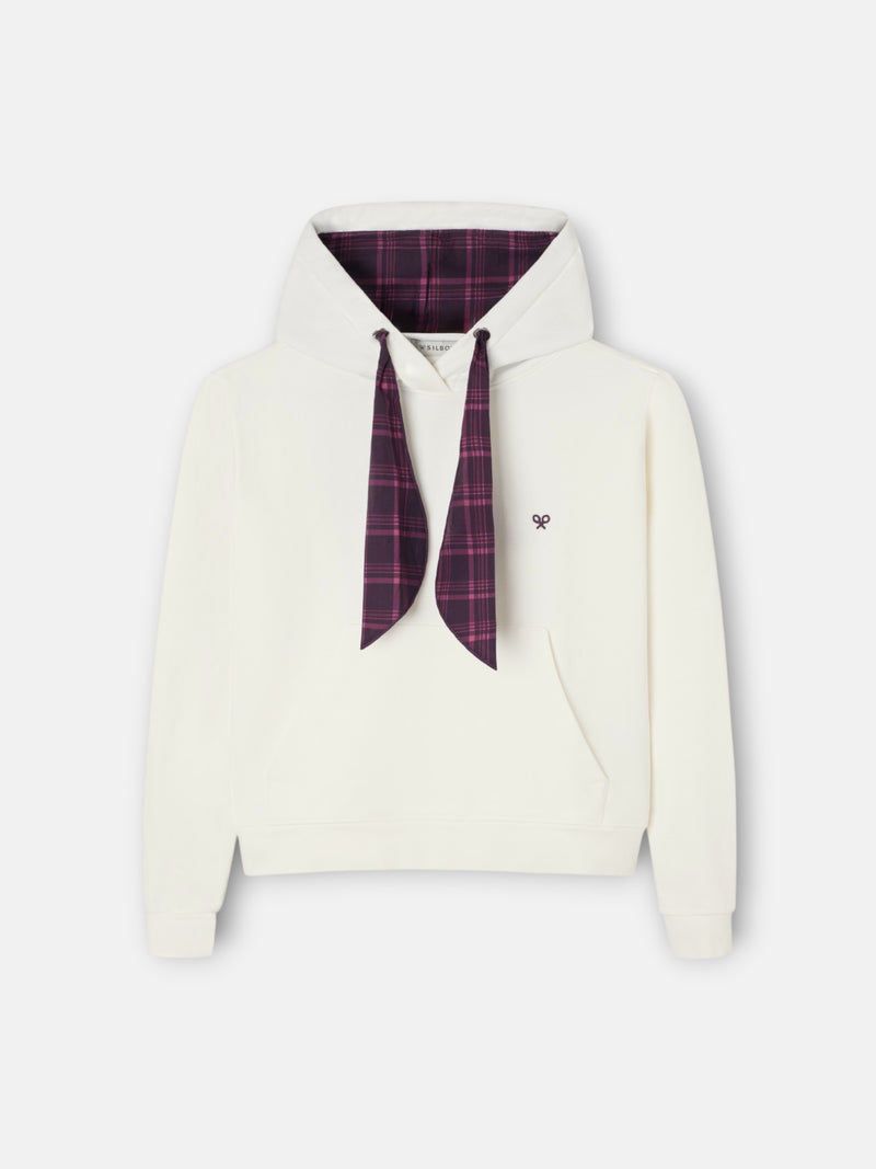 Sudadera woman capucha pañuelo crudo