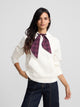 Sweat-shirt femme à capuche foulard écru