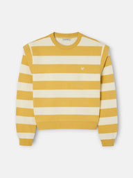Sudadera hombreras rayas mostaza y crudo