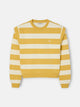 Sudadera hombreras rayas mostaza y crudo