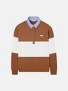 Sudadera woman cuello polo rayas camel