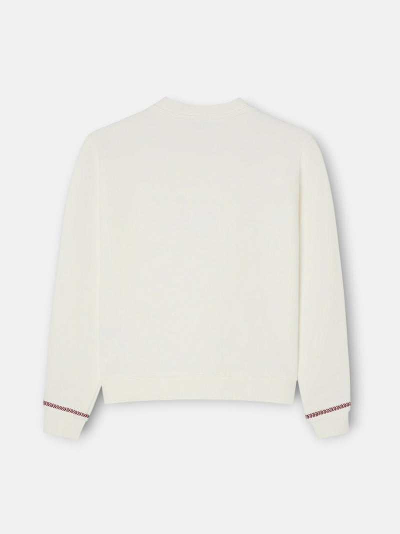 Sudadera woman bordado etnico crudo