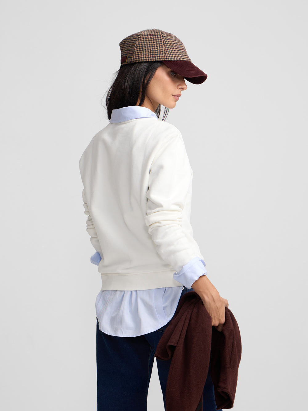 Sweat-shirt femme Silbon classique écru