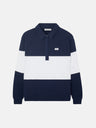 Sudadera woman cuello polo rayas azul marino
