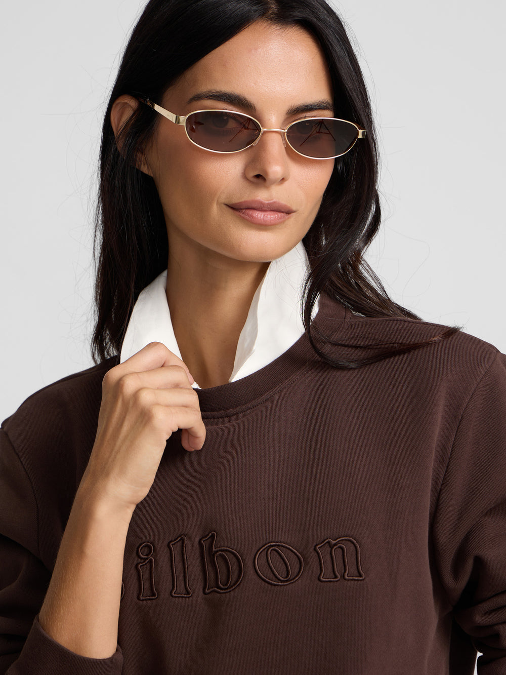 Sweat-shirt femme Silbon marron