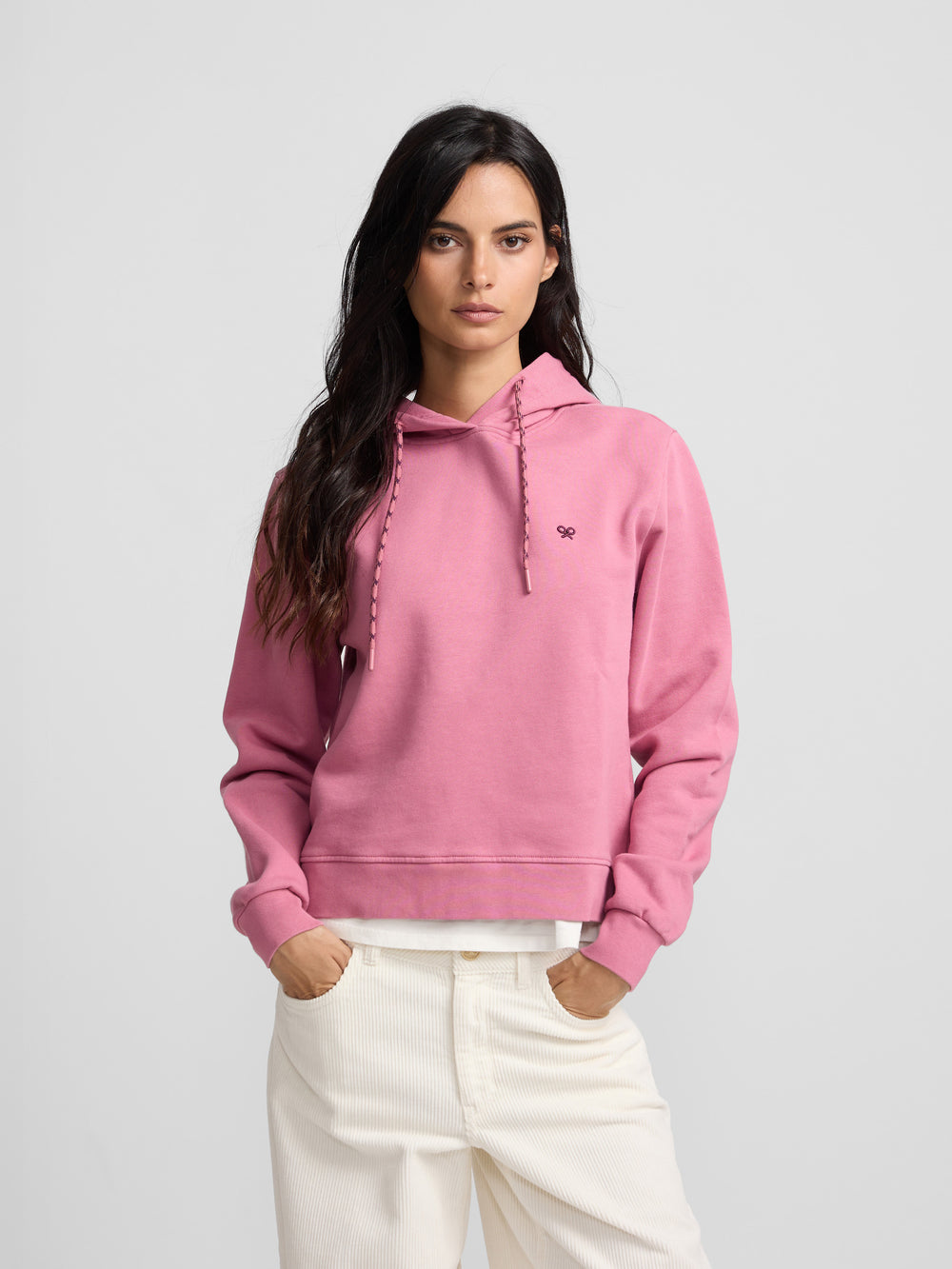 Sweat à capuche femme Silbon Rebel rose