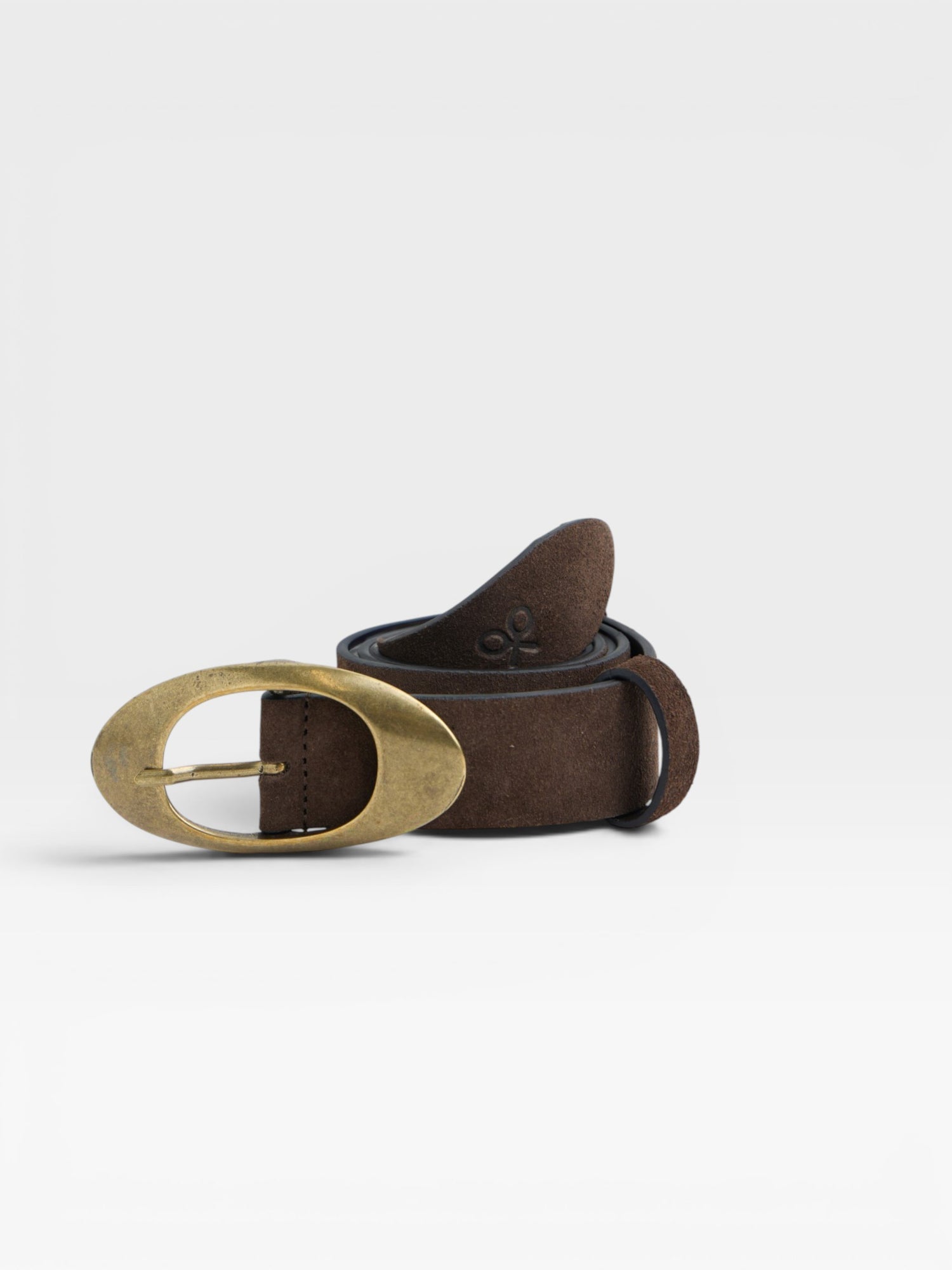 Brown suede leather belt
