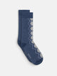 Calcetin rombos azul y gris