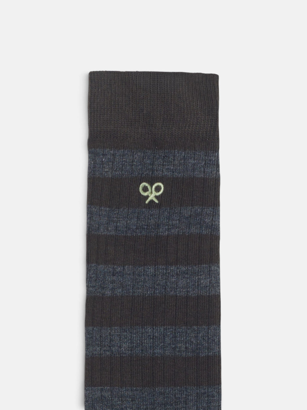 Long socks with gray and brown stripes