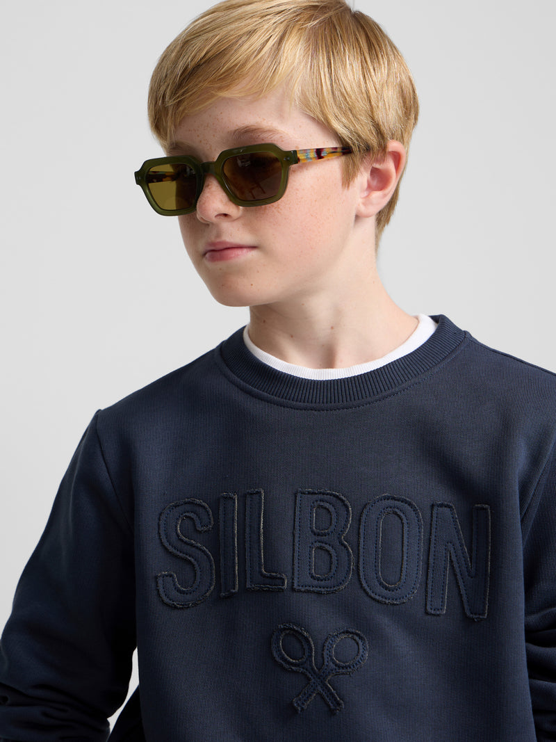 Sudadera kids silbon patch azul marino