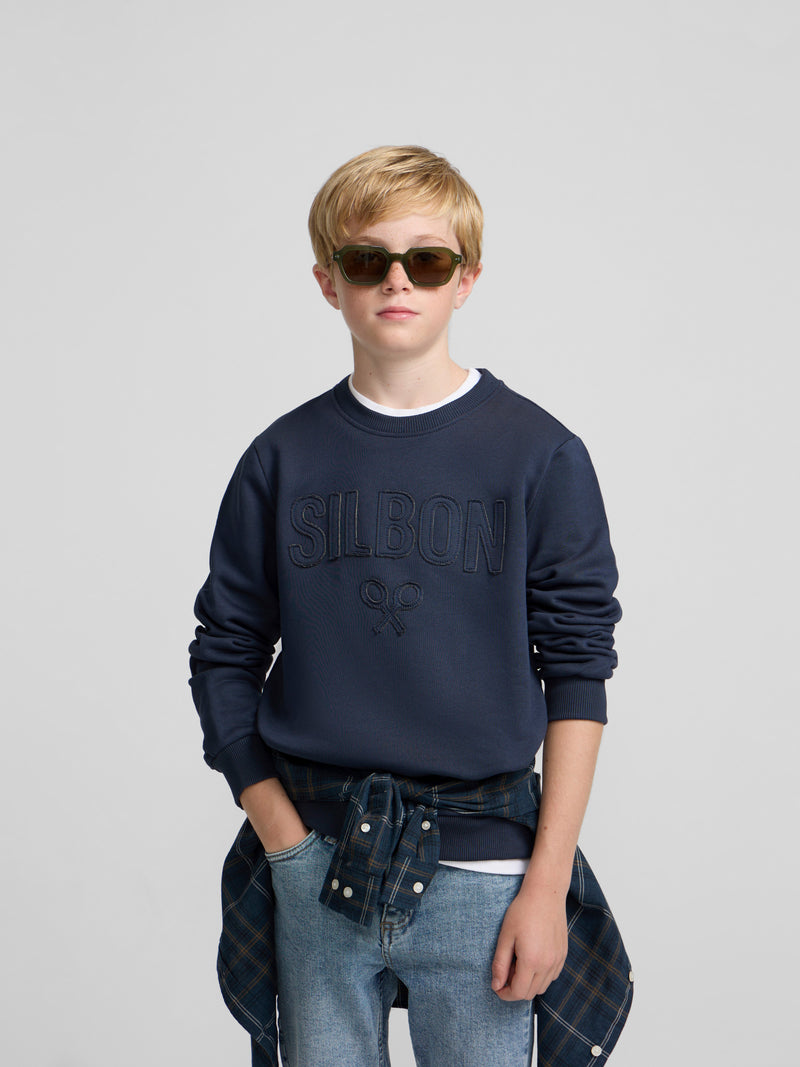 Sudadera kids silbon patch azul marino