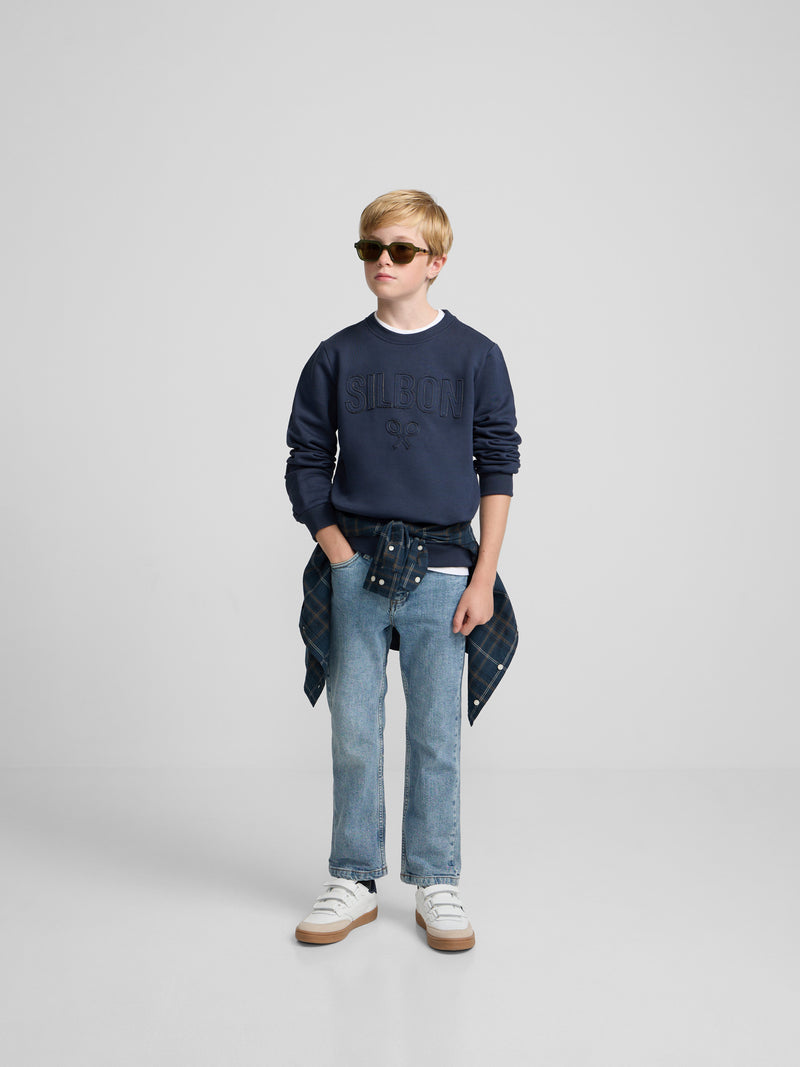 Sudadera kids silbon patch azul marino