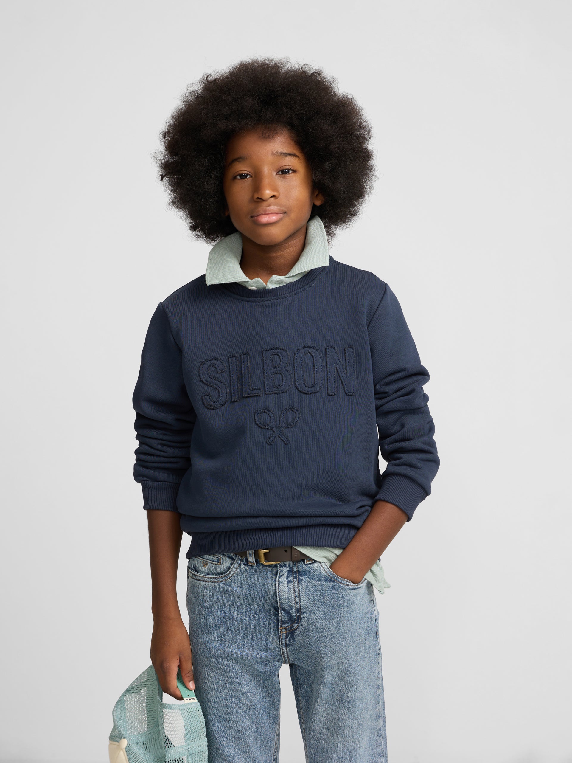 Sudadera kids silbon patch azul marino