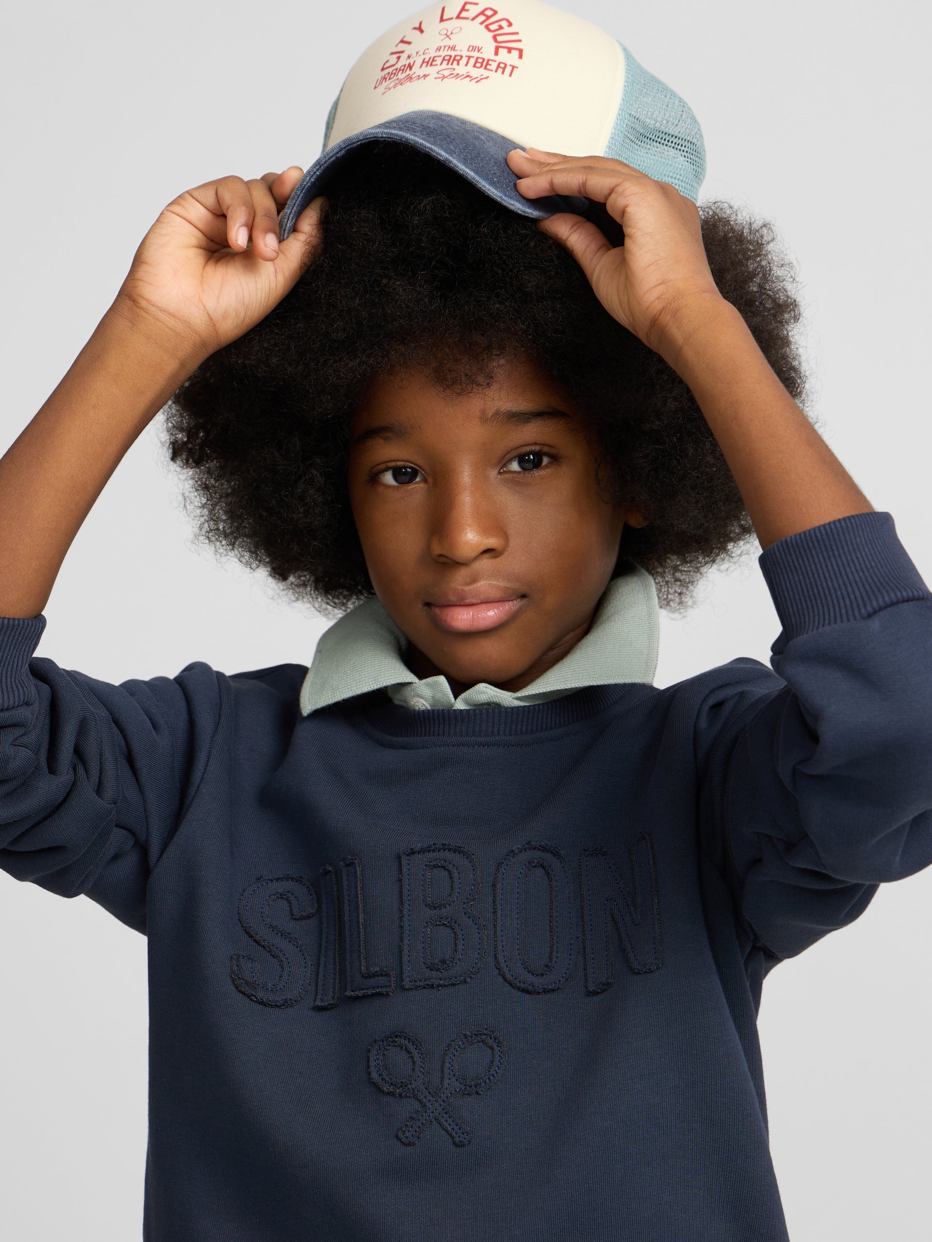 Sudadera kids silbon patch azul marino