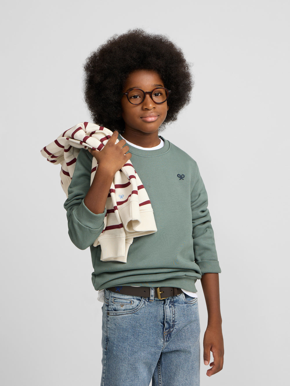 Sweatshirt kids minilogo verde escuro
