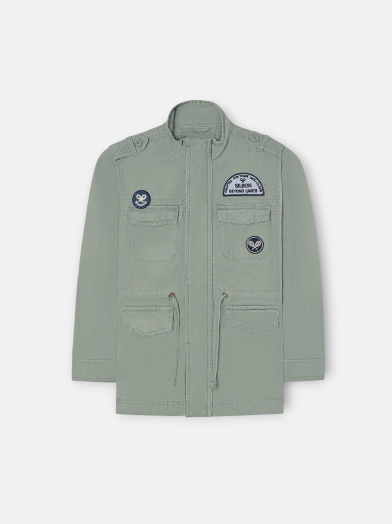 Chaqueta kids militar parches verde
