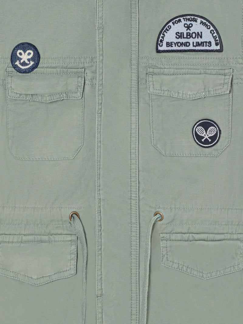 Chaqueta kids militar parches verde