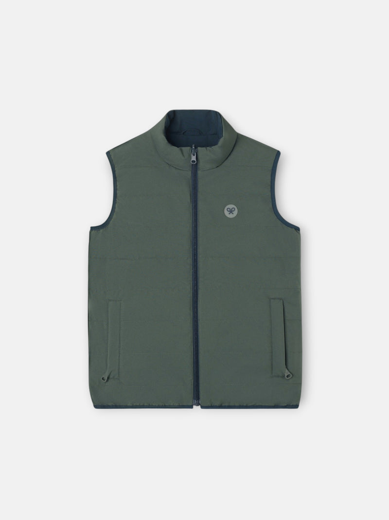 Chaleco kids reversible bolsillos verde marino