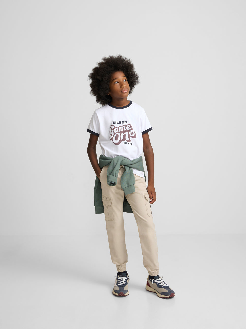 T-shirt enfant "game on" blanche