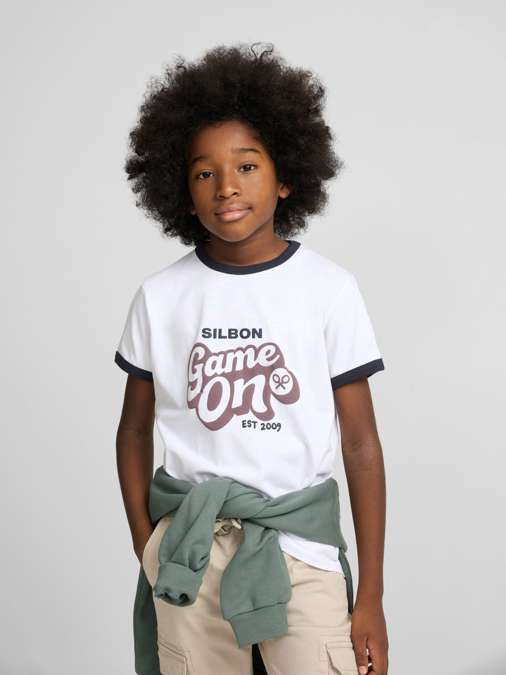T-shirt enfant "game on" blanche