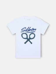 Camiseta kids silbon dibujo blanca