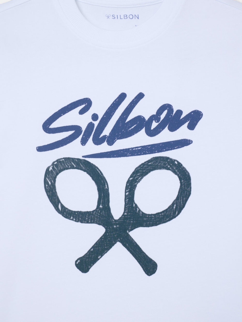 Camiseta kids silbon dibujo blanca