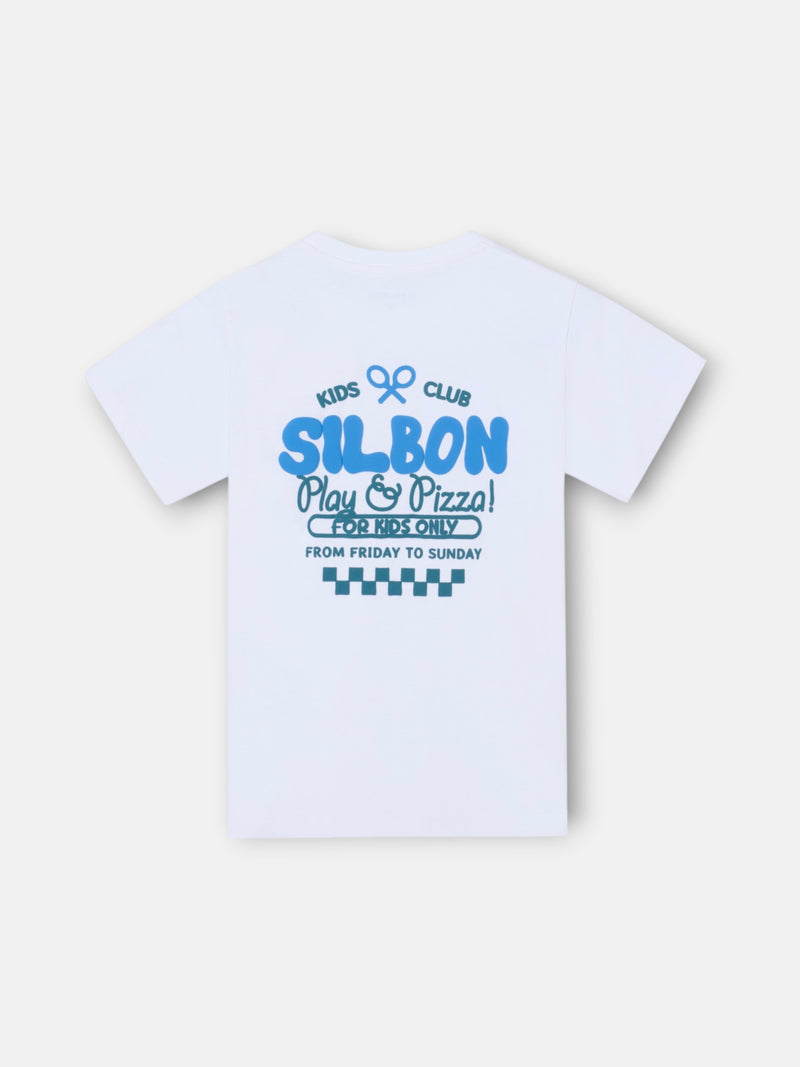 T-shirt enfants play et pizza blanche