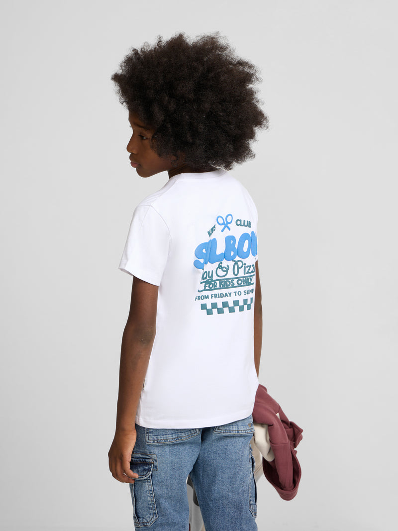 T-shirt enfants play et pizza blanche