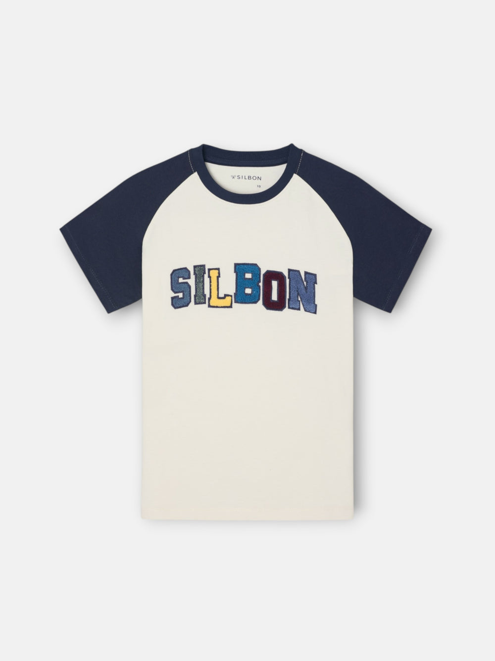 Camiseta kids ranglan varsity azul marino