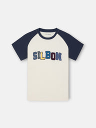 Camiseta kids ranglan varsity azul marino