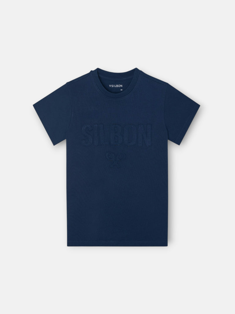 Camiseta kids silbon patch tono azul marino