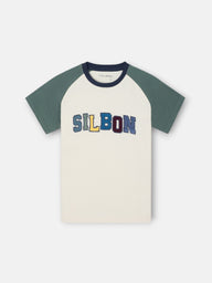 Camiseta kids ranglan varsity verde oscuro