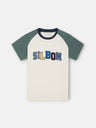 T-shirt enfant raglan varsity vert foncé
