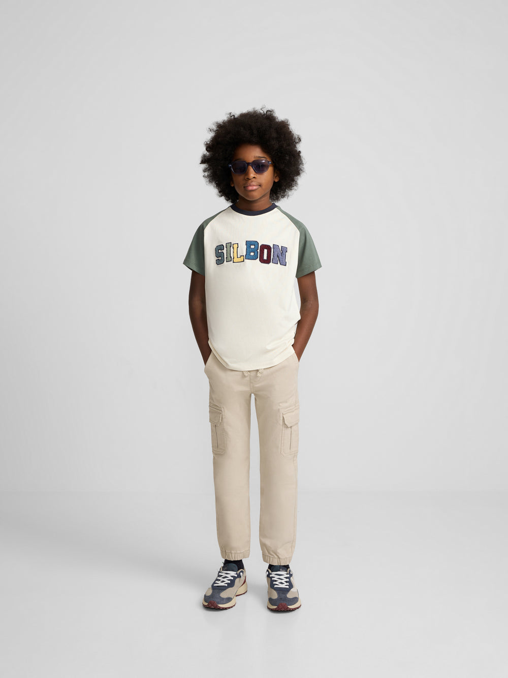 Camisola kids raglã varsity verde escuro