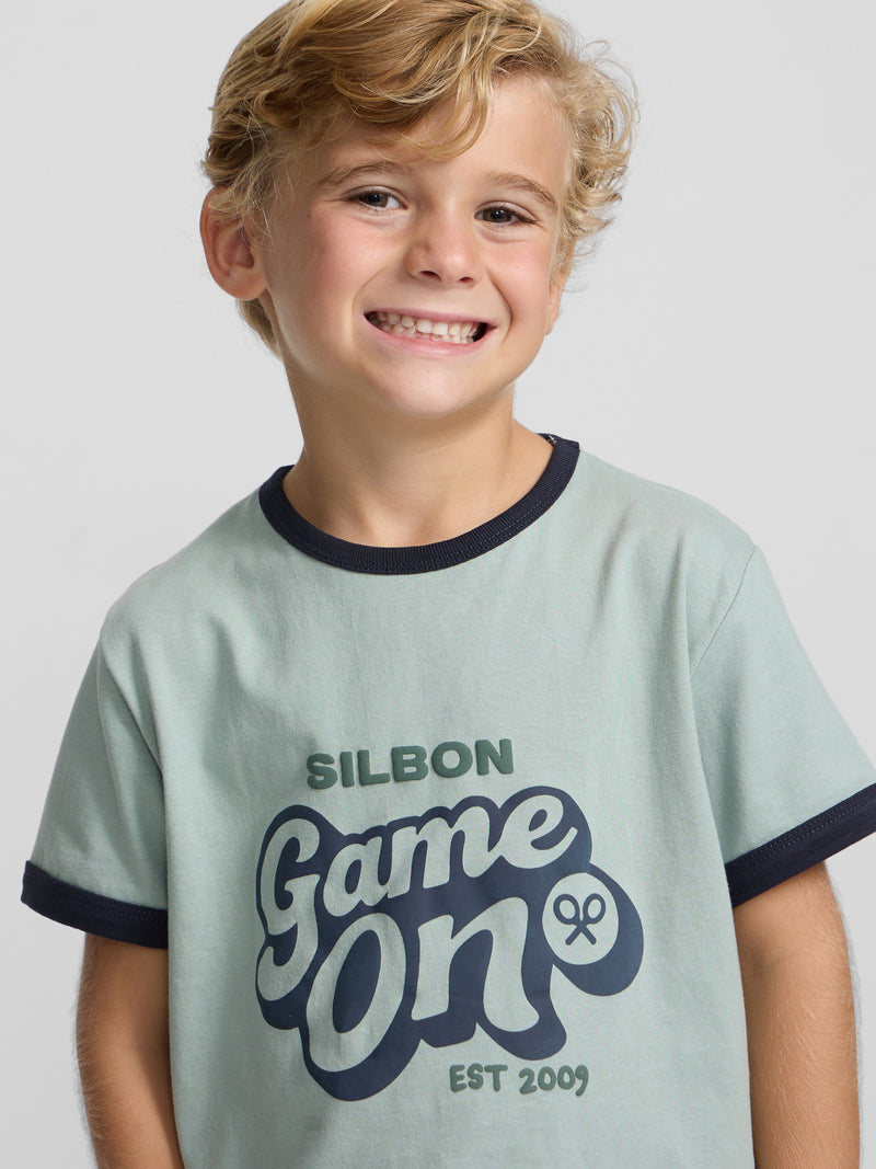Camiseta kids game on verde