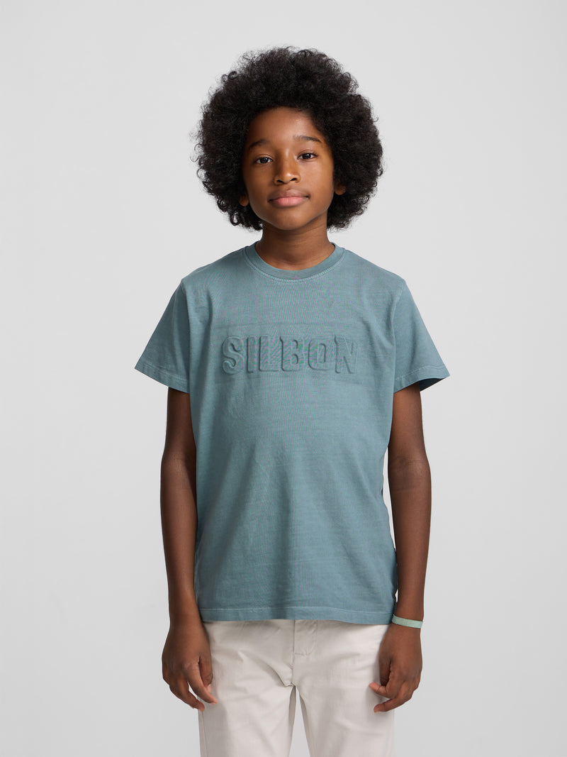 Kids garment dye green t-shirt