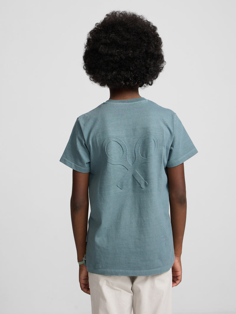 Kids garment dye green t-shirt