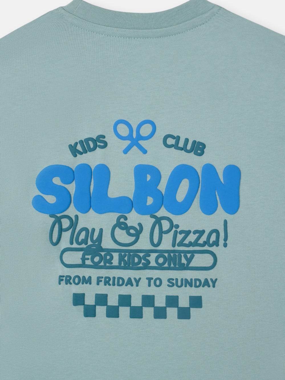 Camiseta kids play y pizza verde
