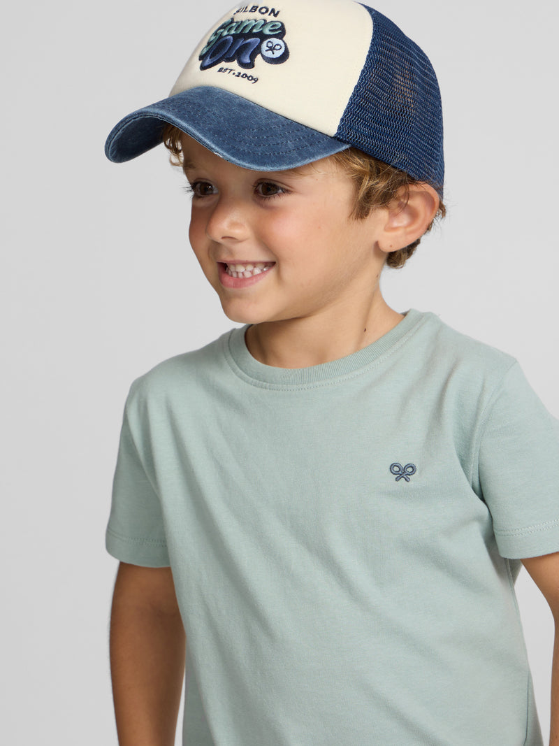 Camiseta kids play y pizza verde
