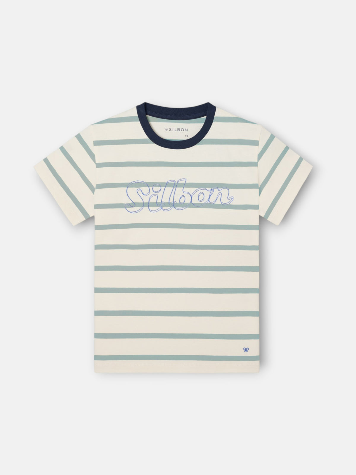 Camisola criança risca fina stitching verde