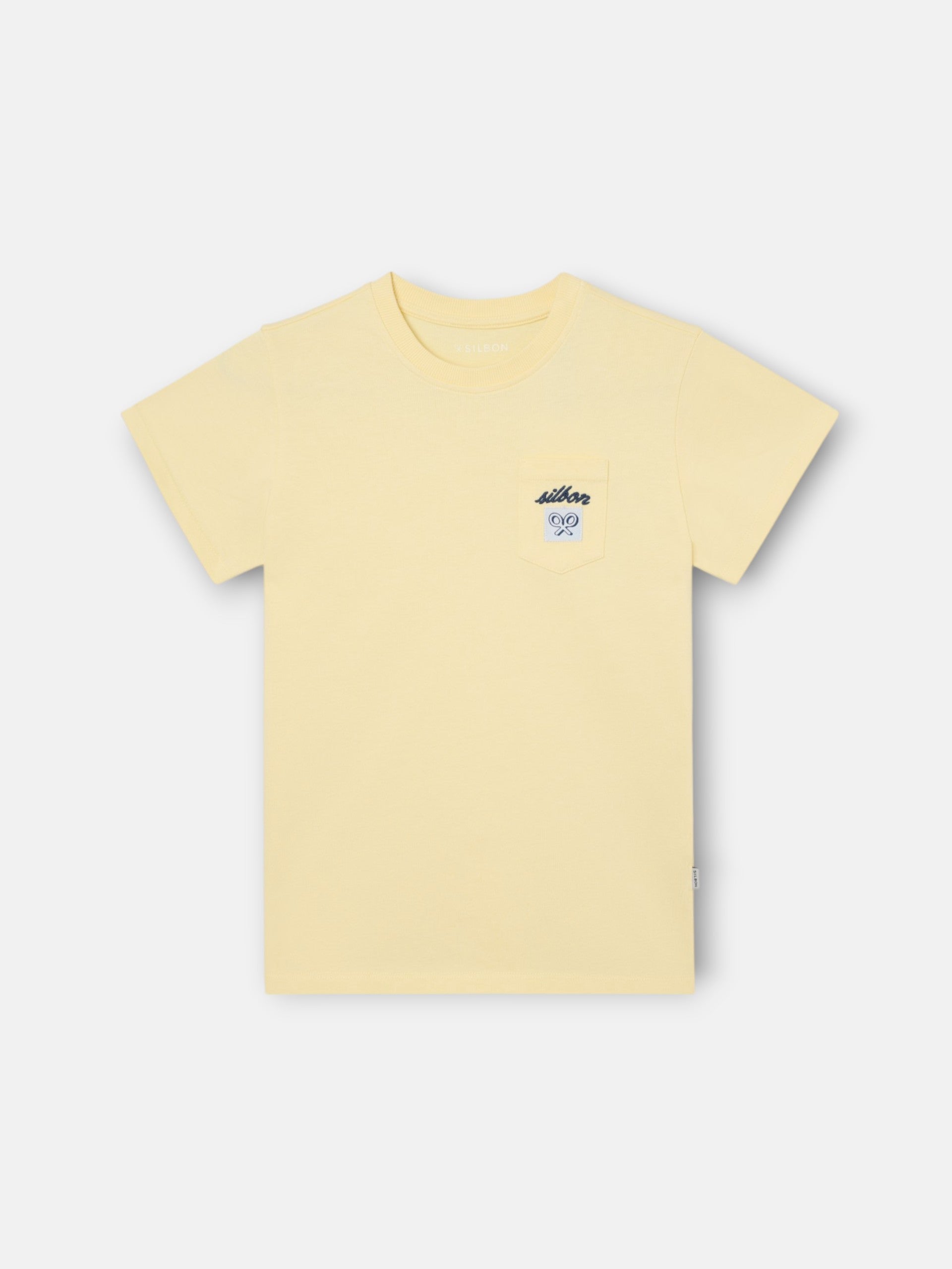 Kids yellow tag pocket T-shirt